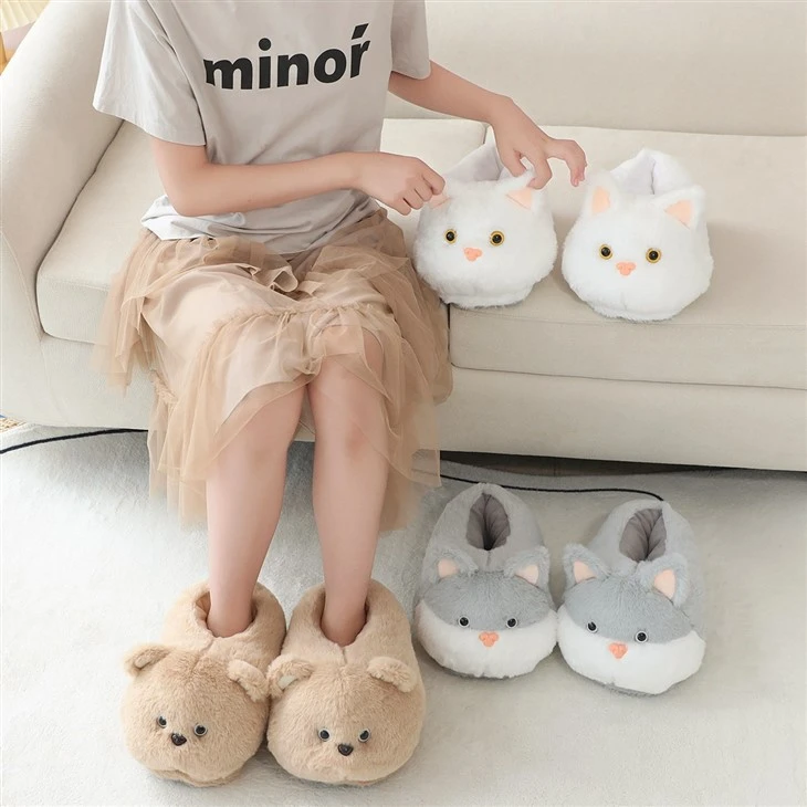 Cat Plush Slippers, Customizable price